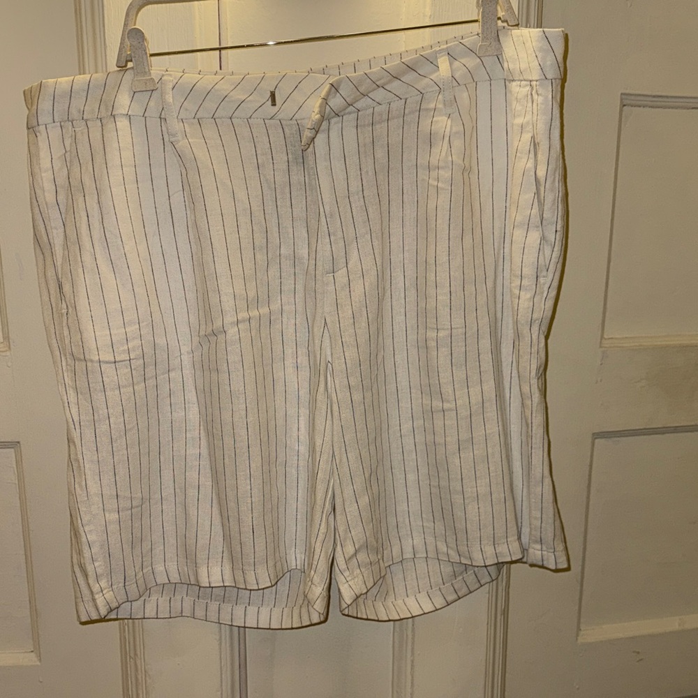 Striped White and Blue Shorts